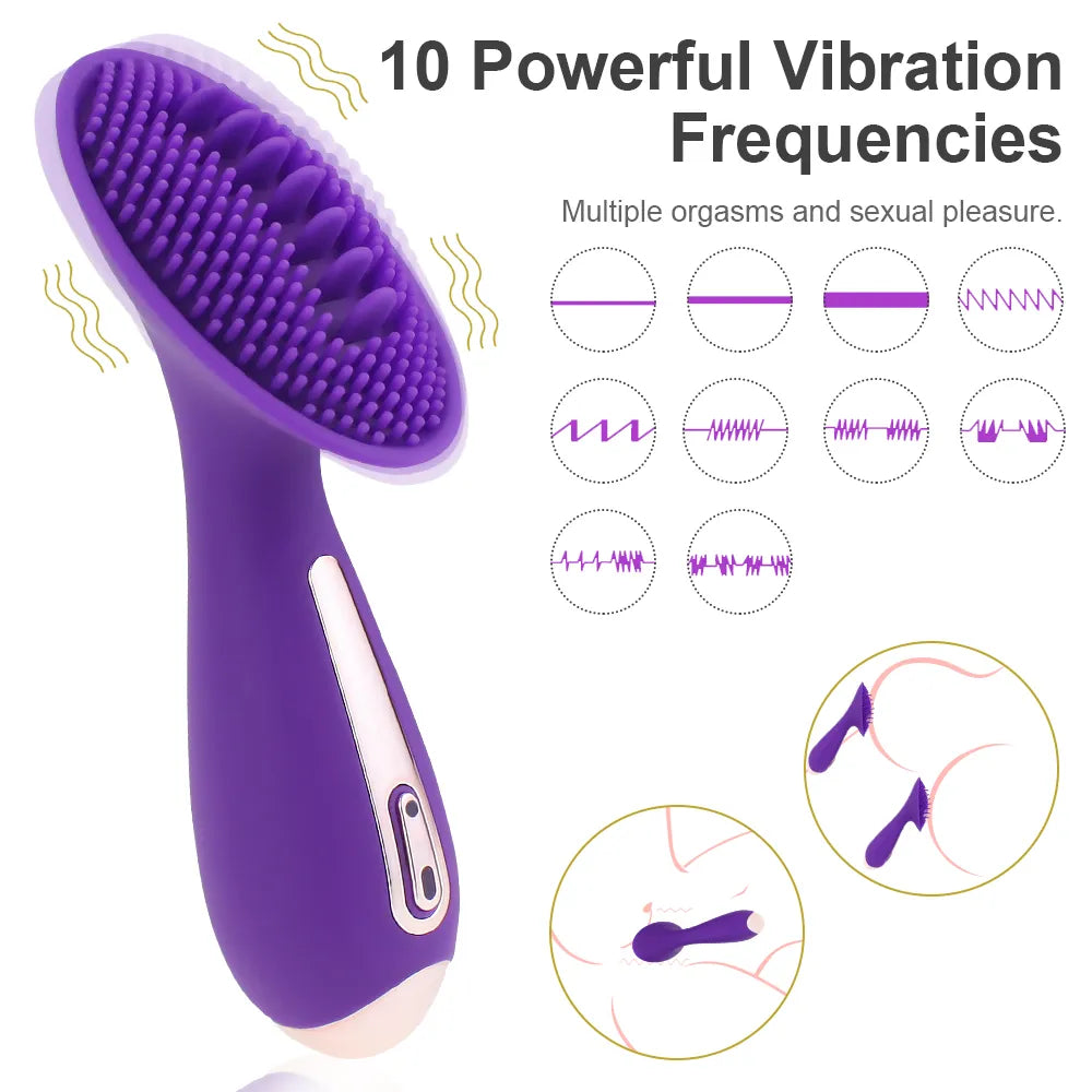 10 Modes Dildo Tongue Vibrator Nipple Massage Clitoris Stimulation