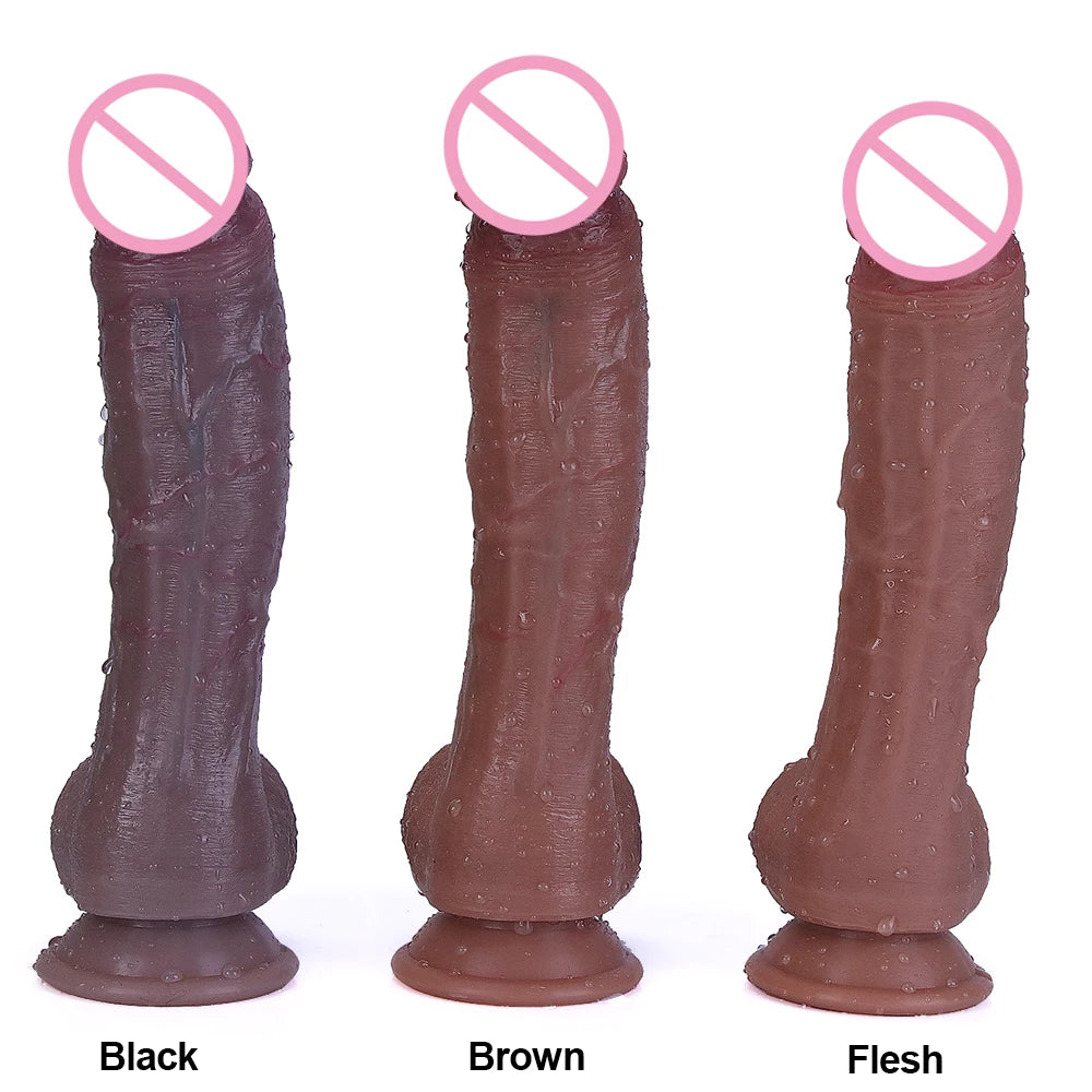 Black Skin Real Dildo Soft Sexy Big Penis Realistic Cock