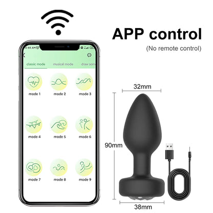 APP Remote Control Anal Vibrator Bluetooth Butt Plug
