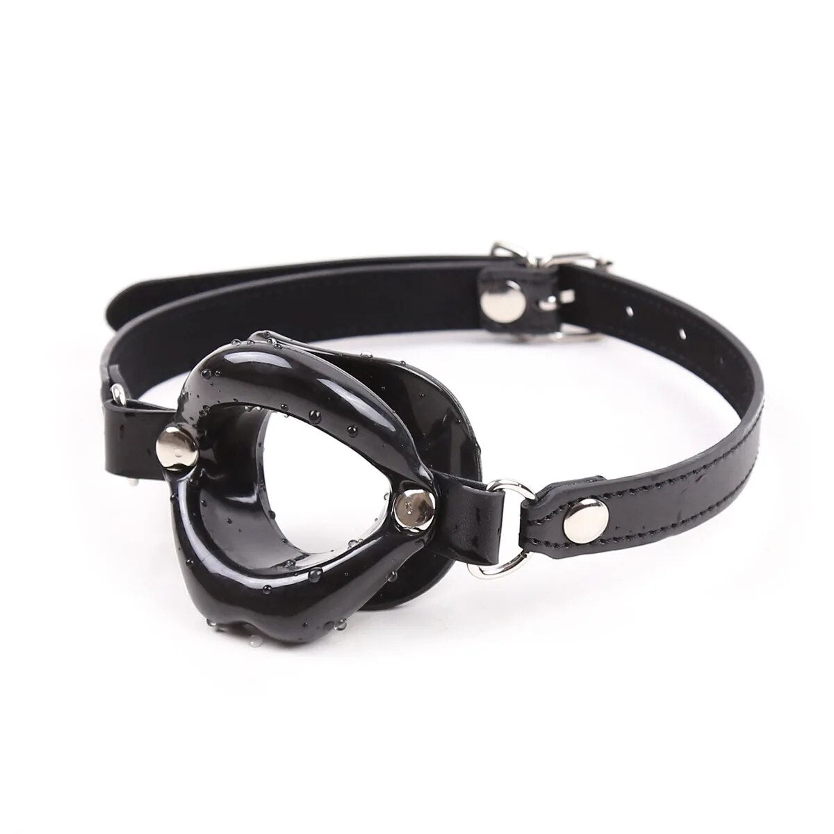 BDSM PU Leather Silicone Open Mouth Gag