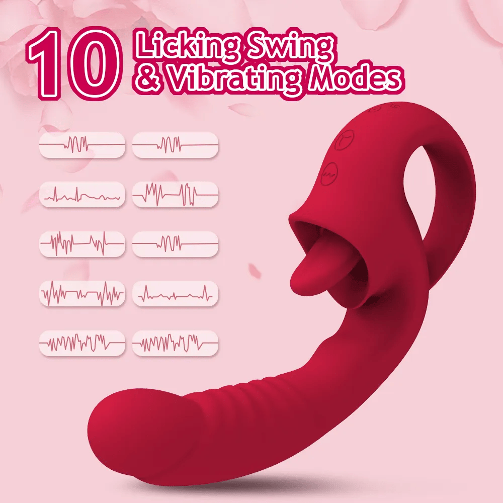 Clitoral Licking G Spot Vibrator with 10 Licking Vibrating Modes Rechargeable