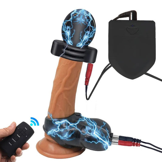 Electric Cock Ring CBT Electro Ball Stretcher
